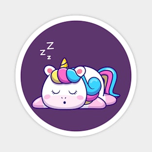 Cute Unicorn sleeping - cartoon animal & nature Magnet